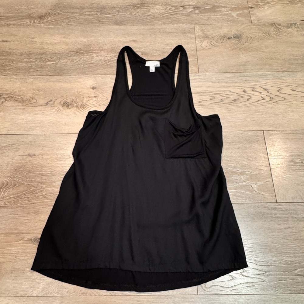 14TH & UNION Black Racerback Tank‎ Top with Pocket Size Medium M